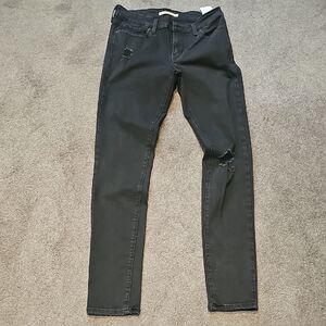 Levis 711 Women's Black Distressed Jeans size 29